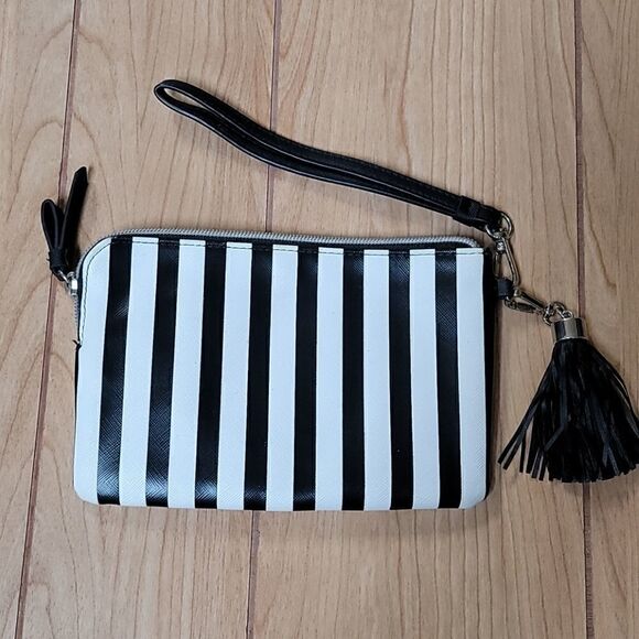 VICTORIA'S SECRET BLACK AND WHITE STRIPED "NEW YORK" WRISTLET - Picture 5 of 6